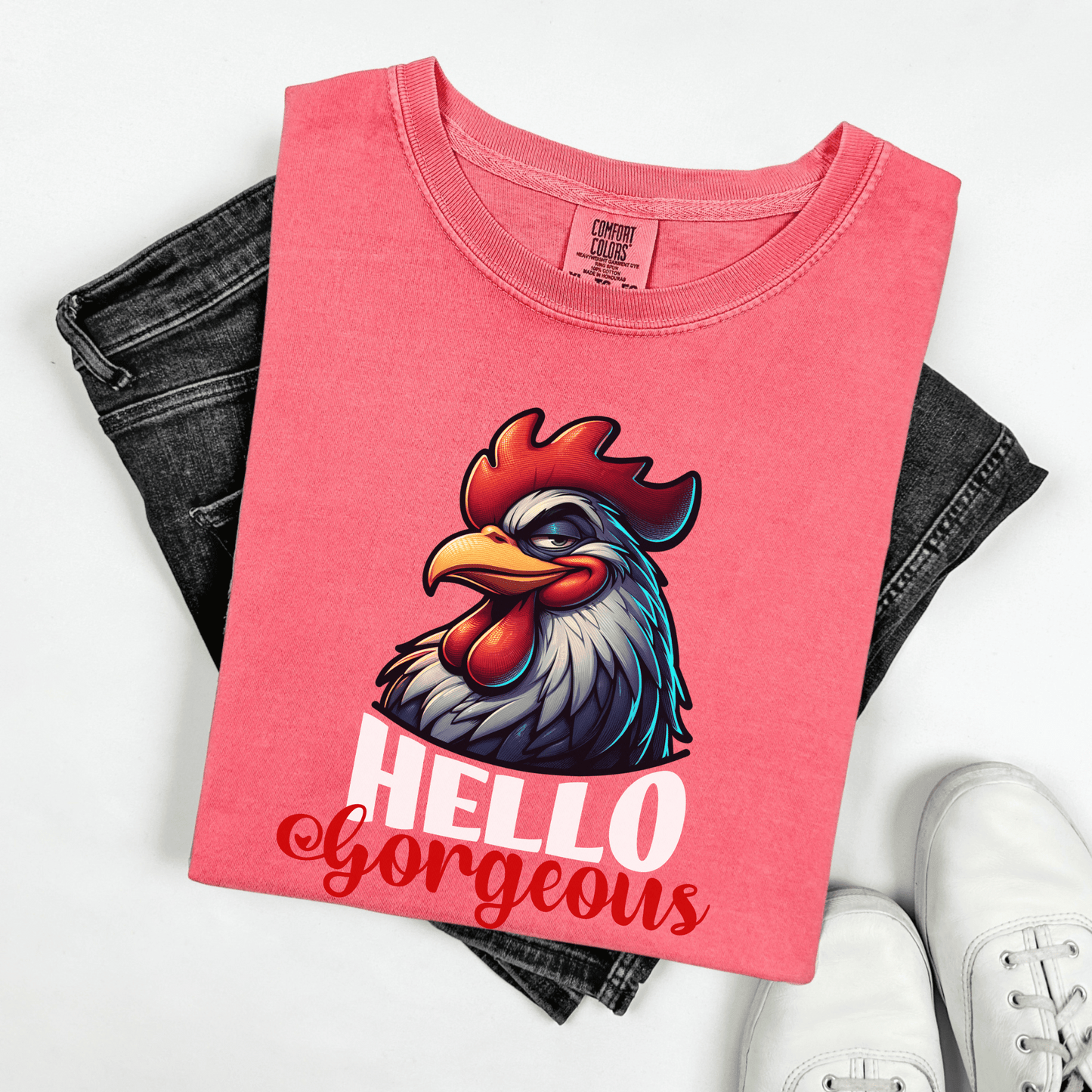 Cheerful Bold Greeting Unisex Garment-Dyed T-shirt, Confidence Boosting Tee, Playful Shirt, Fun Graphic Top, Happy Apparel for All - Quirkside Creations