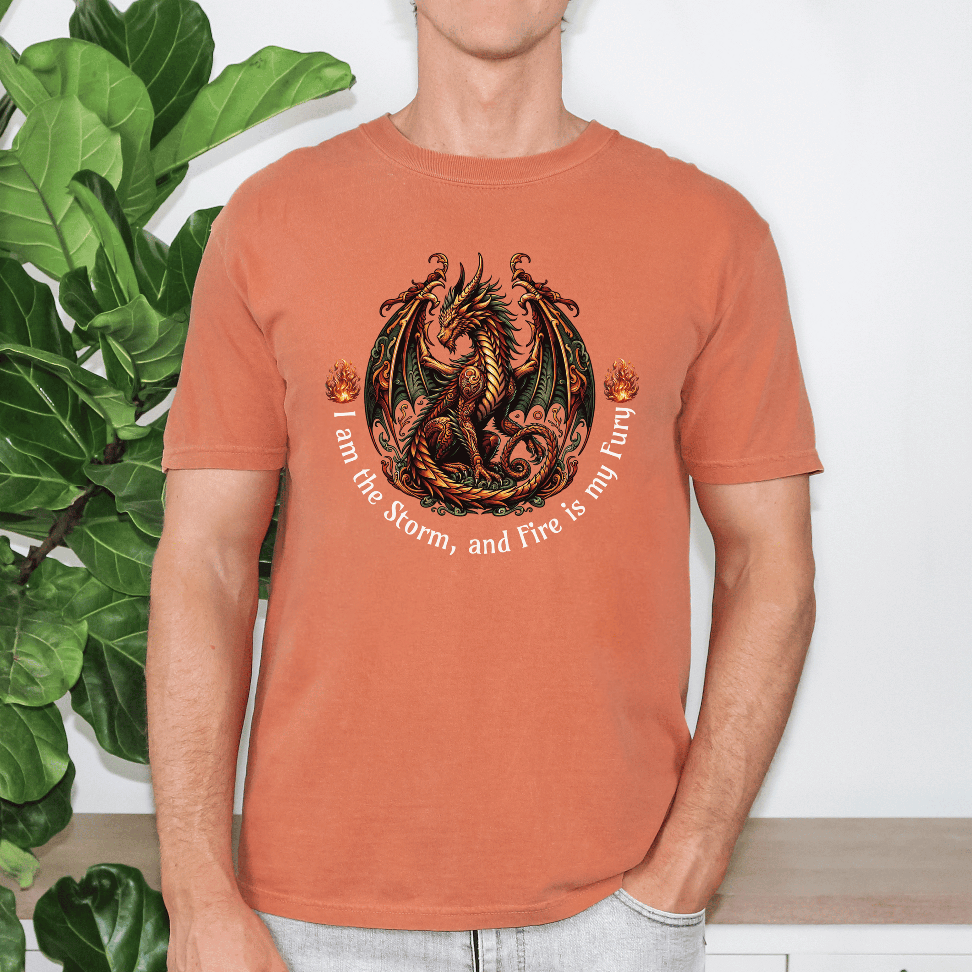 Dragon Power Unisex T-shirt, Magical Inner Strength Statement Tee, Mythical Legend Apparel, Inspirational Dragon Tee, Power of Fire Tee - Quirkside Creations