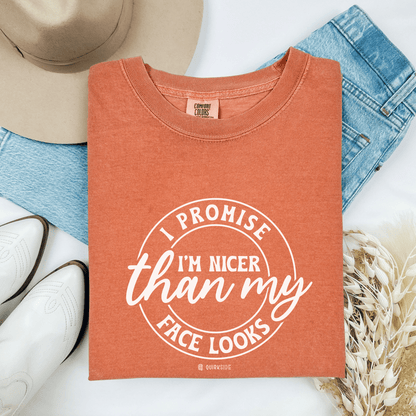 Funny Nice Person Inside Statement, Unisex Garment-Dyed T-shirt, Humorous Tee, Sarcastic Graphic Shirt, Unique Gift Idea, Cool Top - Quirkside Creations
